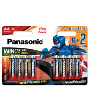 Щелочная AA батарейка Panasonic LR6XEG/8B2FPR Pro Power «Power Rangers» в блистере (8шт)