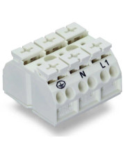 Триполюсна чотирипровідна PE-N-L1 клема Wago 862-9603 Push Wire (біла)