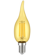 LED лампа IEK LLF-CB35-5-230-30-E14-CLG CВ35 (свеча на ветру) 5Вт 230В 2700К E14 серия 360° (золото)