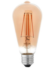 Филаментная лампа Delux Amber filament ST64 8Вт E27 2700K (90016728)