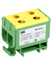 Силова ввідна клема IEK КВС 6-50мм2 2-рядна жовто-зелена