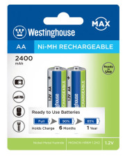 Аккумулятор Westinghouse NH-AA2400ARBP2-Max. Ni-Mh 2400 Max АА/R6 2шт в блистере