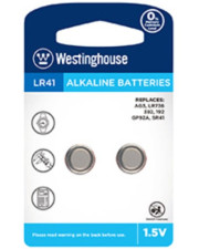 Щелочная батарейка Westinghouse LR41-BP2(AG3-BP2). Alkaline таблетка LR41 2шт в блистере