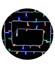 Уличная разноцветная LED гирлянда Delux EN STRING 100LED (90012974) 10м (2х5м) 20 мигающих диодов IP44 белый шнур