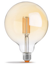 Димерная филаментная лампа Videx Filament G125FAD E27 7Вт 2200K (VL-G125FAD-07272) бронза