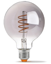 Диммована філаментна лампа Videx Filament G95FGD E27 4Вт 2100K (VL-G95FGD-04272) графіт