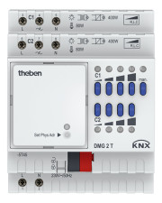 Духканальный диммер освещения Theben DMG 2 T EIB/KNX/MIX (димирование 2х400Вт или 1х800Вт)