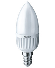 Матовая светодиодная лампа свеча Navigator NLL-P-C37-5-230-2.7K-E14-FR Е14 5Вт 375Лм 2700К (аналог 40Вт)