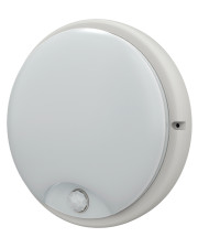 Круглый влагозащищенный светильник IEK ДПО 4200Д LDPO0-4200D-12-6500-K01 12Вт 6500K IP54 с ИК сенсором движения (белый)