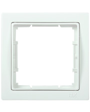 Квадратная одноместная рамка IEK РУ-1-ББ «Bolero» Q1 EMB12-K01-Q1 (белая)
