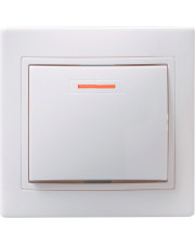 Одноклавишный выключатель IEK ВС10-1-1-КБ «Кварта» EVK11-K01-10-DM 10А с индикацией (белый)