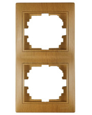 Матовая вертикальная двойная рамка Lezard «Mira» 701-5100-152 (дуб классический)