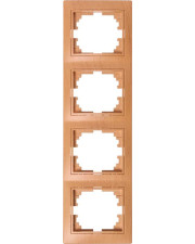 Матовая вертикальная четырехместная рамка Lezard «Mira» 701-5100-154 (дуб классический)