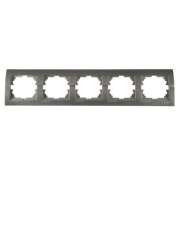 Горизонтальная пятиместная рамка Lezard «Deriy» 702-2900-150 (темно-серый металлик)