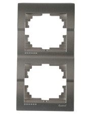 Вертикальная двойная рамка Lezard «Deriy» 702-2900-152 (темно-серый металлик)