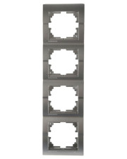 Вертикальная четырехместная рамка Lezard «Deriy» 702-2900-154 (темно-серый металлик)
