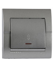 Прохідний вимикач Lezard "Deriy" 702-2929-114 з підсвічуванням (темно-сірий металік)