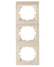 Вертикальная трехместная рамка Lezard «Deriy» 702-3000-153 (жемчужно-белый металлик)