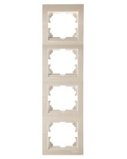 Вертикальная четырехместная рамка Lezard «Deriy» 702-3000-154 (жемчужно-белый металлик)