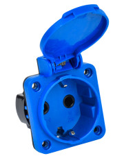 Панельная розетка Schuko IEK РП11-3 Magnum PSN71-016-3-2-44-K07 IP44 (синяя)