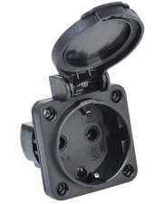Панельная розетка Schuko IEK РП14-3 Magnum PSN71-016-3-2-54-K02 IP54 (черная)