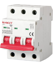 Модульний автоматичний вимикач E.Next e.mcb.pro.60.3.B 3р 6А В (p041024)