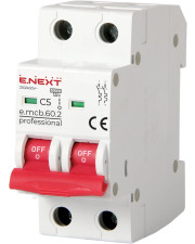 Модульний автоматичний вимикач E.Next e.mcb.pro.60.2.C 2р 5А C (p042045)