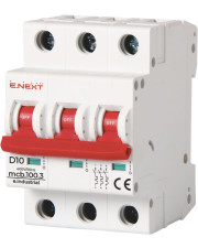 Модульний автоматичний вимикач E.Next e.industrial.mcb.100.3.D.10 3р 10А D (i0200002)