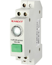 Кнопка с индикатором E.Next e.pbi.din.green на DIN-рейке зеленая (i0790004)