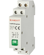 Кнопка с индикатором E.Next e.pbif.din.green на DIN-рейке зеленая (i0790006)