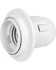 Пластиковый патрон E.Next e.lamp socket with nut.E27.pl.white Е27 с гайкой белый (s9100016)