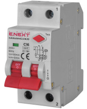 Выключатель дифференциального тока E.Next e.elcb.stand.2.C16.30 1Р+N 16А C 30мА (p0620006)