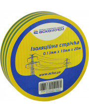 Ізоляційна стрічка Аско-Укрем 0,13x19мм/20м жовто-зелена (A0150020009)