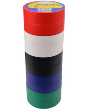 Набір ізолент №1 Аско-Укрем 0,13x19мм/20м 10шт 2 чорні+2 сині+2 червоні+2 зелені+2 білі (A0150020019)