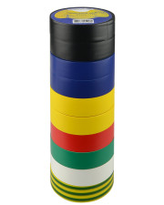 Набір ізолент №3 Аско-Укрем 0,13x19мм/20м 10шт 2 чорні+2 сині+2 жовті+1 червона+1 зелена+1 біла+1 жовто-зелена (A0150020023)