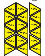 Знак "Опасность поражения электрическим током" Аско-Укрем 100мм (SES01007) на листе 18 шт