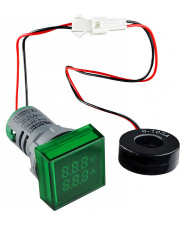 Цифровий вимірювач струму та напруги Аско-Укрем ED16-22 FVAD 0-100А 50-500В зелений (A0190010049)