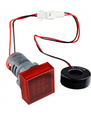 Цифровий вимірювач струму та напруги Аско-Укрем ED16-22 FVAD 0-100А 50-500В червоний (A0190010131)