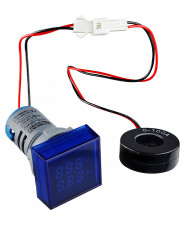 Цифровий вимірювач струму та напруги Аско-Укрем ED16-22 FVAD 0-100А 50-500В синій (A0190010132)