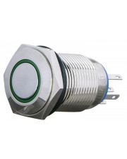 Кнопка Аско-Укрем TYJ 16-361 1NO+1NC 220В с подсветкой и фиксацией зеленая (A0140010099)