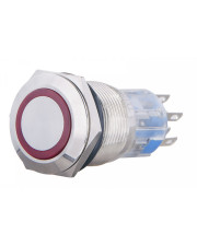 Металлическая кнопка Аско-Укрем TYJ 19-272 2NO+2NC 220В с подсветкой красная (A0140010117)
