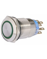Кнопка Аско-Укрем TYJ 19-372 2NO+2NC 220В с подсветкой и фиксацией зеленая (A0140010122)