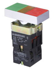 Двойная кнопка Аско-Укрем XB2-BW8375 с подсветкой «Старт/Стоп» (A0140010024)
