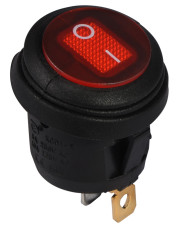 Переключатель Аско-Укрем KCD1-5-101NW R/B (0-I) IP65 с подсветкой круглый красный (A0140040074)