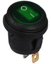 Переключатель Аско-Укрем KCD1-5-101NW GR/B (0-I) IP65 с подсветкой круглый зеленый (A0140040075)