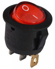 Переключатель Аско-Укрем KCD1-5-101N R/B (0-I) с подсветкой круглый красный (A0140040071)