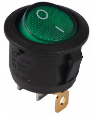 Переключатель Аско-Укрем KCD1-5-101N GR/B (0-I) с подсветкой круглый зеленый (A0140040072)