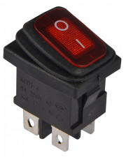 Переключатель Аско-Укрем KCD1-4-201NW R/B (0-I) IP65 с подсветкой красный (A0140040064)