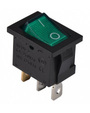 Переключатель Аско-Укрем KCD1-2-101N GR/B с подсветкой зеленый (A0140040054)