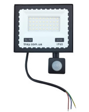 Прожектор TNSy LED ULTRA Slim 30Вт 2500Лм 6500K IP65 з датчиком руху (TNSy5000515)